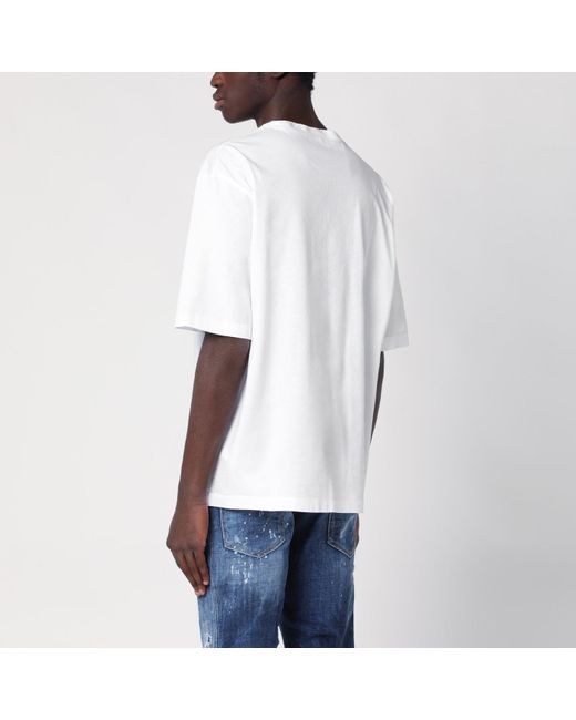 DSquared² White Cotton T-shirt With Logo for men