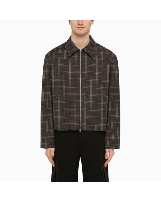 Our Legacy Black Blend Checked Zipped Jacket for men