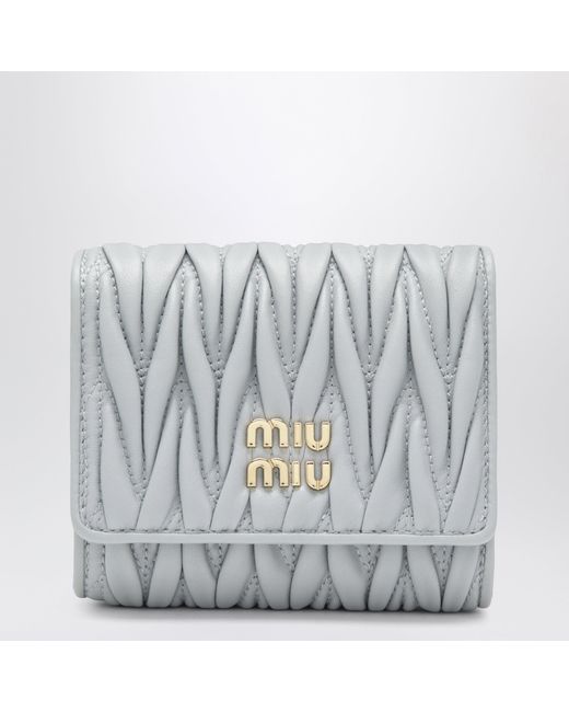 Miu Miu Gray Small Perla Wallet