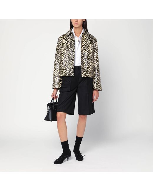Jil Sander Black Leopard Print Jacket