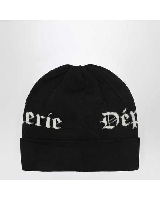 GALLERY DEPT. Black Wool Beanie With Logo Intarsia for men
