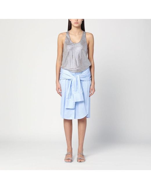 Abito camicia con strass di GIUSEPPE DI MORABITO in Blue