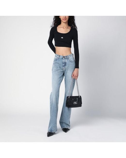 Balenciaga Blue Hellblaue Jeans Mit Distressed-Saum
