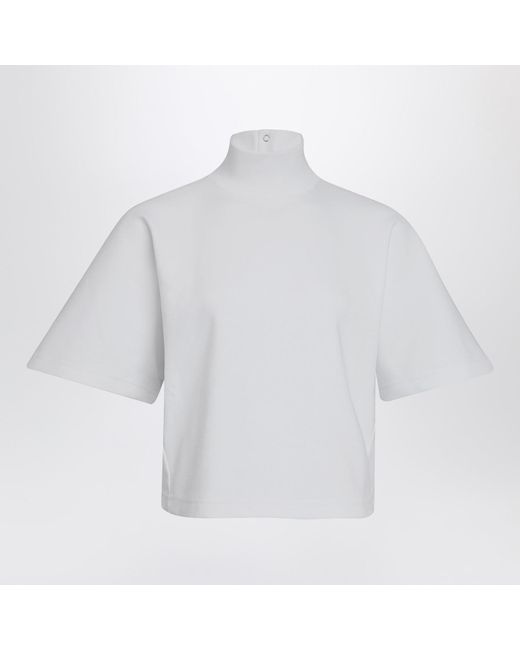 Alaïa White Cotton Turtleneck Top