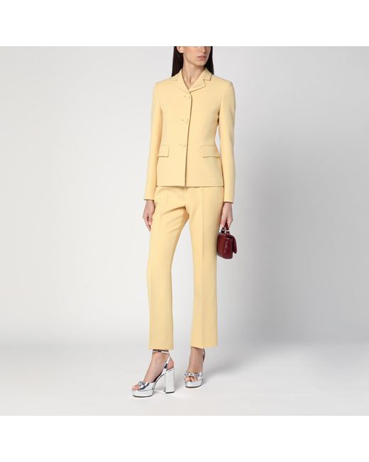 Gucci Yellow Cream Coloured Wool Crêpe Trousers