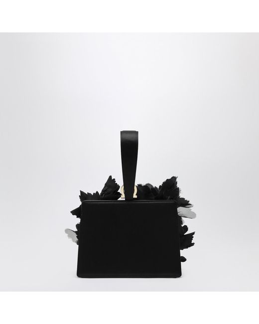 Ferragamo Black Ferragamo Mini Clutch With Flowers