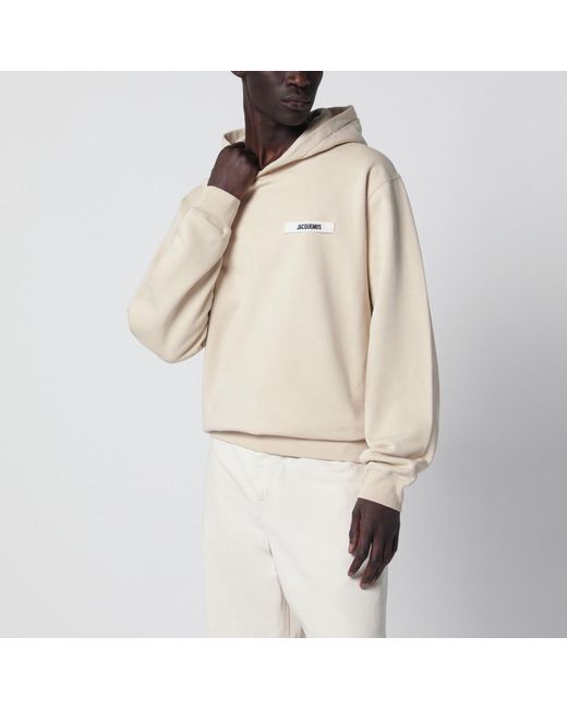 Jacquemus Natural Sweatshirt With Grosgrain Logo for men