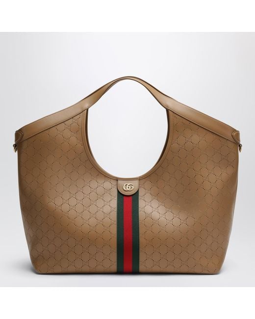 Gucci Brown Giglio Large Shopping Tote