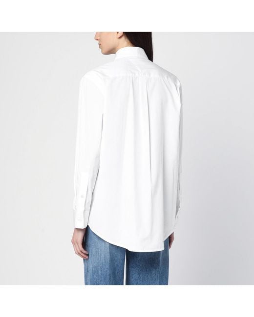 Bottega Veneta White Poplin Ruffle Shirt