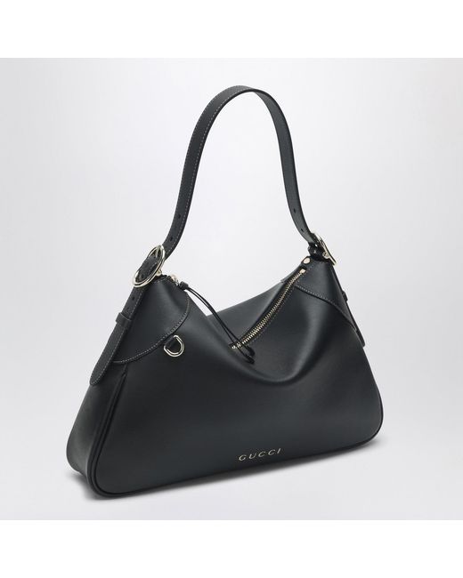 Gucci Black Gg Emblem Large Shoulder Bag