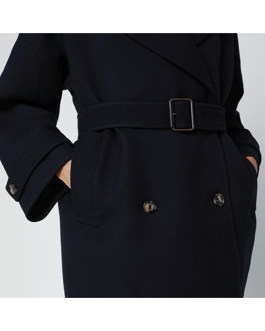 Loewe Black Double-Breasted Wool Coat