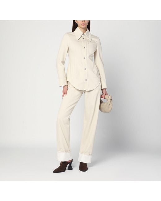 Bottega Veneta Natural Pale Meringue Shirt In Denim