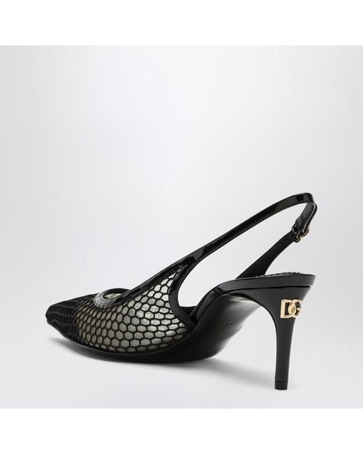 Dolce & Gabbana Black Mesh Slingback