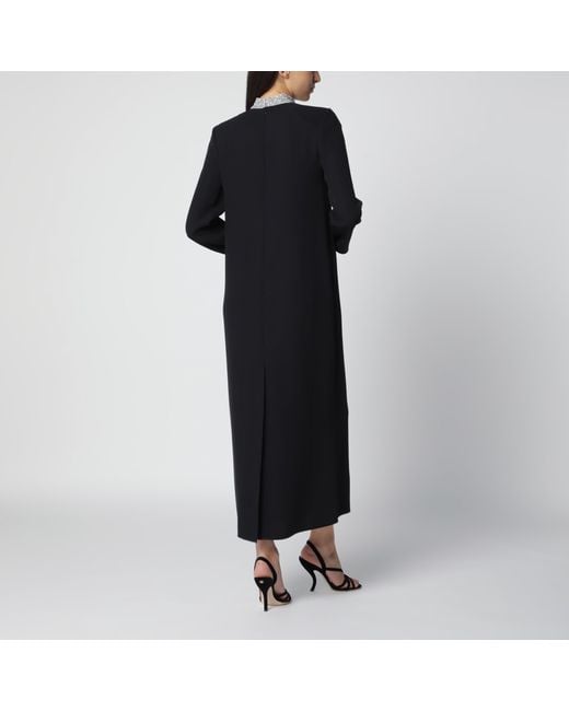 Valentino Black Silk Cady Couture Dress