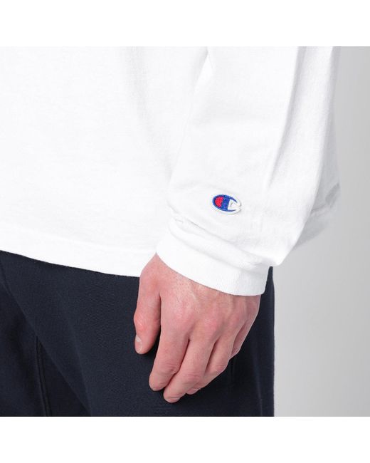 Champion White Long-Sleeved T-Shirt for men