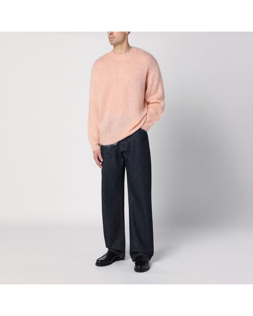 Auralee Pink Mohair And Wool Jumper for men