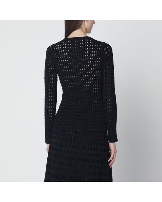 Jonathan Simkhai Black Mabel Openwork Knit Cardigan