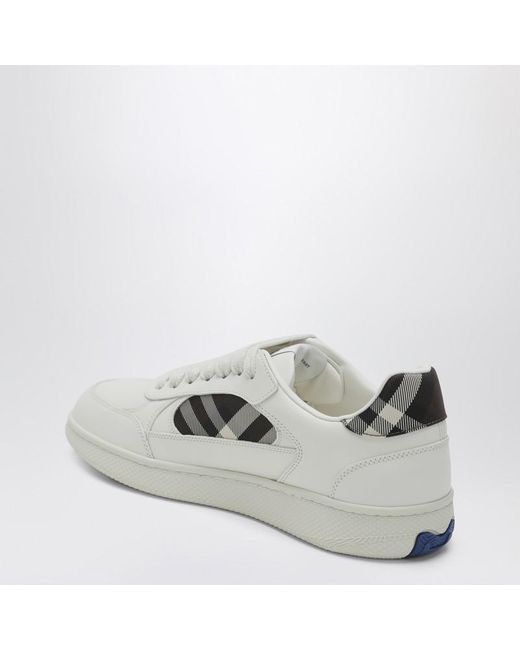 Burberry White Leather And Check Sneaker Terrace for men