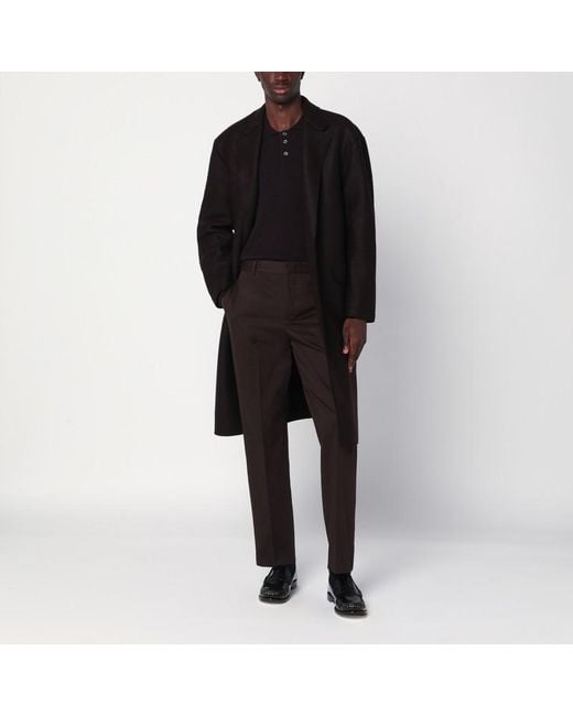 Harris Wharf London Black Single-Breasted Wool Coat for men