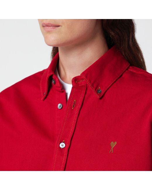 AMI Red Ami De Caur Ruby Cotton Shirt
