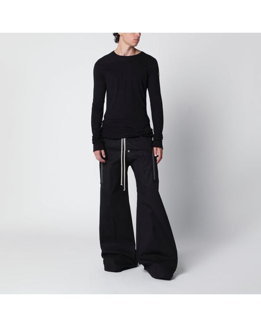 Rick Owens Black Cotton Trousers for men
