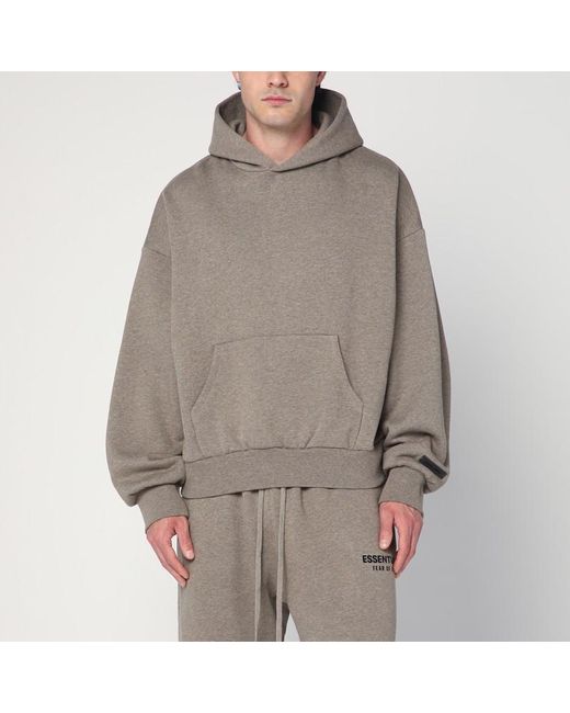 Felpa grigia in cotone felpato con logo di Fear Of God in Gray da Uomo