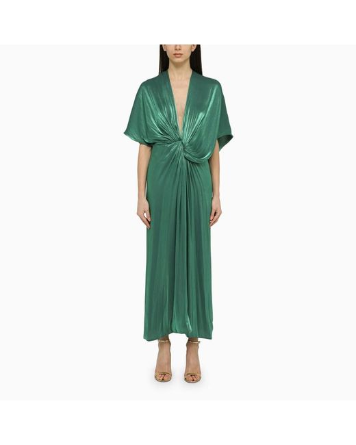 Vestito midi roanna in lurex georgette di Costarellos in Green