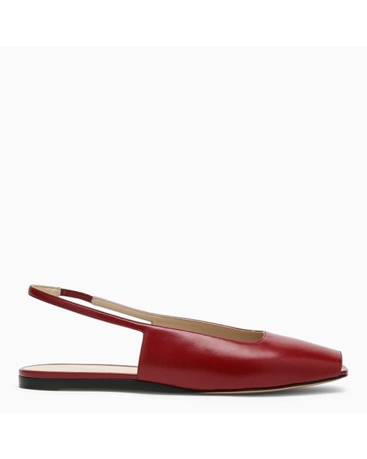Le Monde Beryl Red Low Leather Sandal