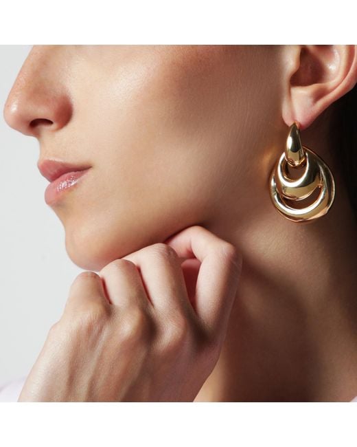 Panconesi Metallic Tone Blow Up Drop Earrings
