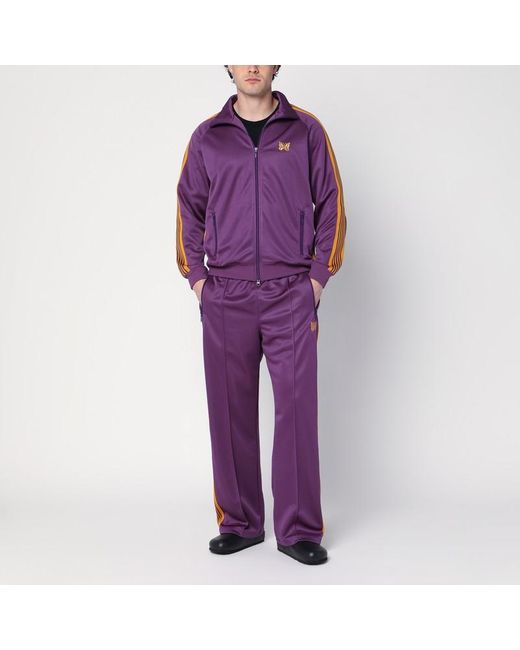 Felpa con zip /ocra di Needles in Purple da Uomo