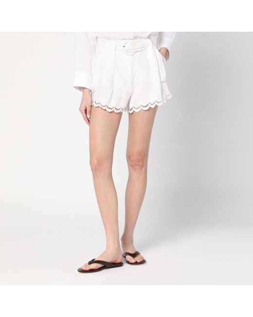 ショートパンツ FARM RIO WHITE LINEN SHORTS FARM Rio Linen Shorts in White | Lyst