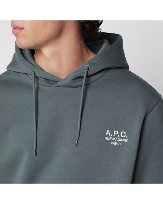 A.P.C. Gray Cotton Hoodie for men