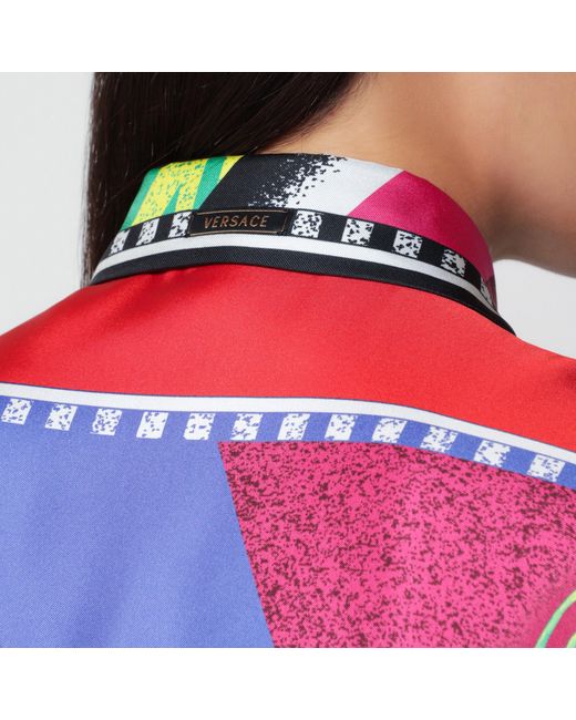 Versace Formula 6 Multicolored Silk Twill Shirt