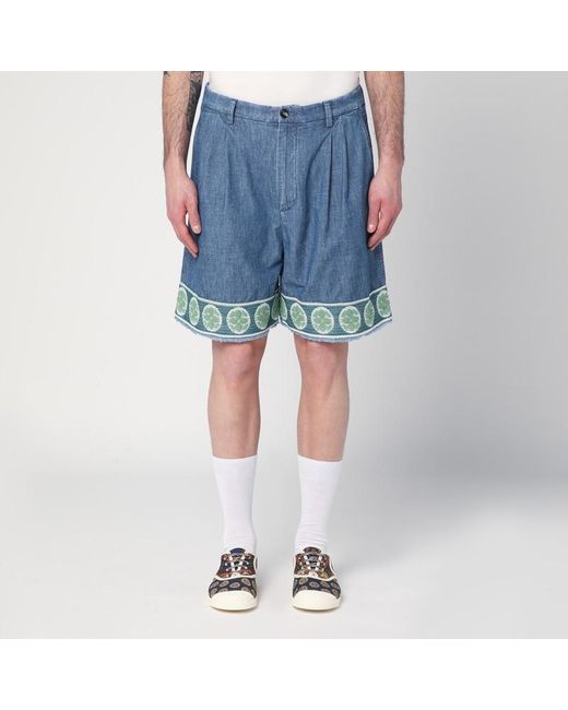 Bermuda con fondo in jacquard di Valentino in Blue da Uomo