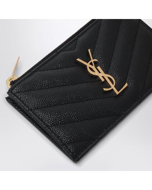 Saint Laurent Black Quilted Cassandre Card Holder