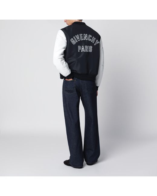 Givenchy Blue Satin Varsity Jacket for men