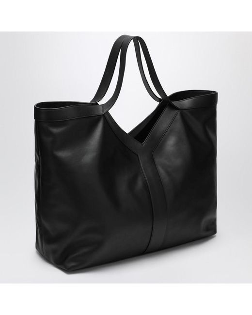 Tote Bag Maxi Y En Cuir Grainé Saint Laurent pour homme en coloris Black