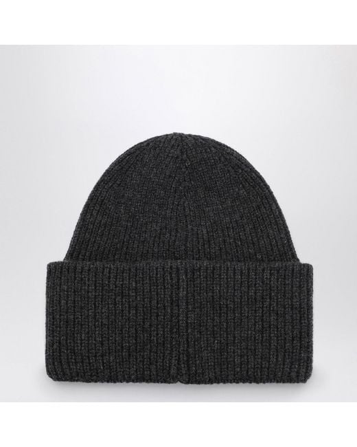 Destin Black Anthracite Wool And Cashmere Beanie for men