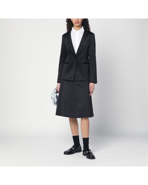 THE GARMENT Black Single Breasted Cotton Blend Jacket