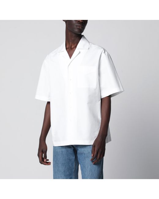 Bottega Veneta White Cotton Bowling Shirt for men
