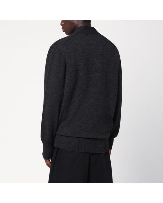 Lemaire Black Alpaca Wrap Cardigan for men
