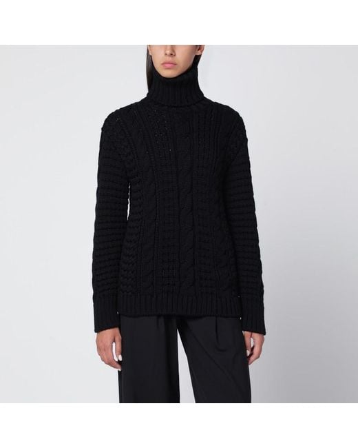 Moncler x Edward Enninful Black Wool Turtleneck Sweater