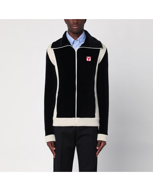 Valentino Black Chenille Sweatshirt With Chez Patch for men