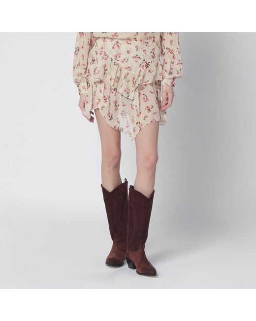 Isabel Marant Pink Lolita Mini Skirt With Floral Print