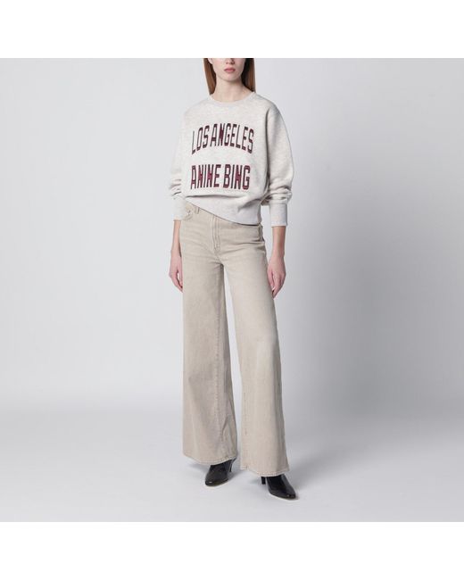 Anine Bing Gray Harry Shrunken La Mélange Sweatshirt