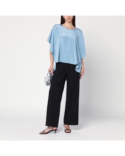 Blouse Fluide Bleu Clair En Soie Max Mara en coloris Blue