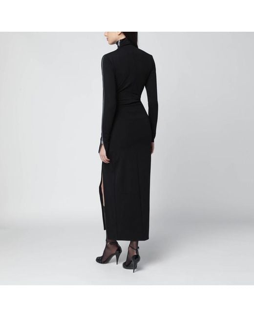 The Attico Black Turtleneck Dress With Zip Detail
