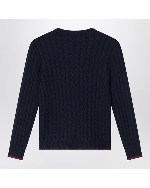 Gucci Blue Cable-knit Wool Sweater
