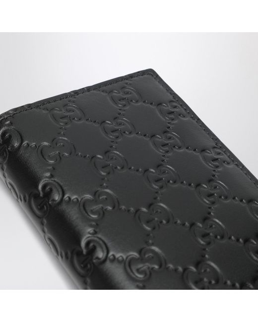 Gucci Black Gg Emblem Long Wallet for men