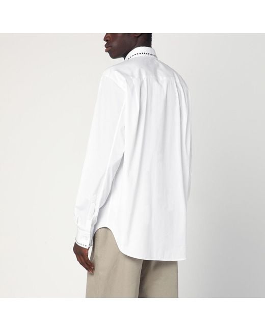 McQueen White Shirt With Studs for men